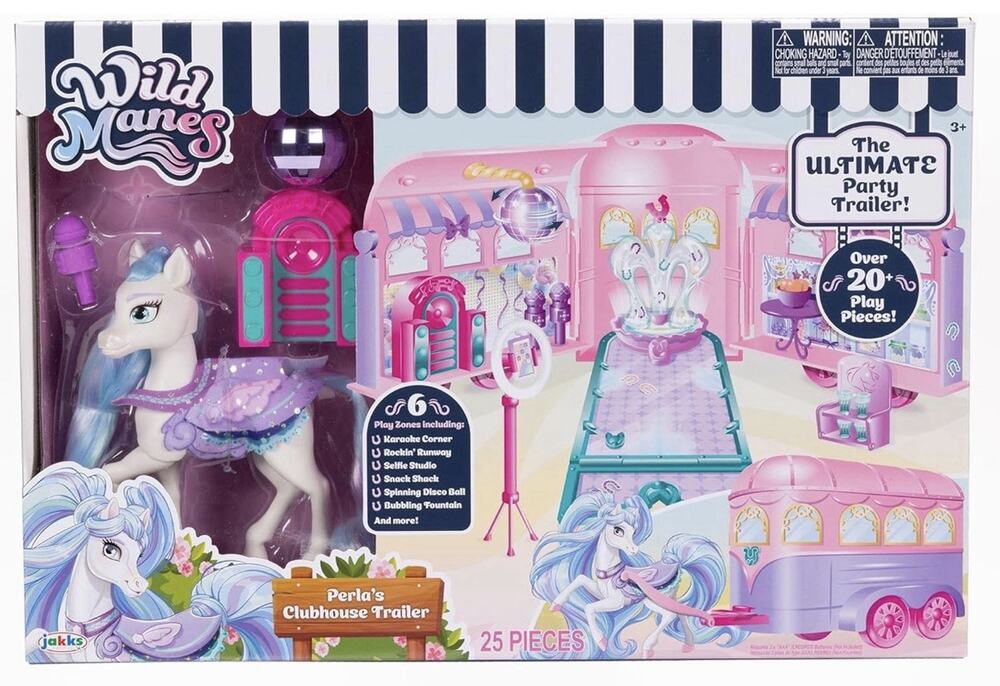Wild Manes Horse Toys Perla's Clubhouse Trailer Playset with Perla Horse New